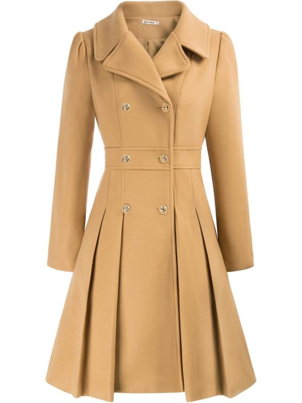 Chic Women's Double Breasted Trench Coat with Notch Lapel & Pockets, S-2XL